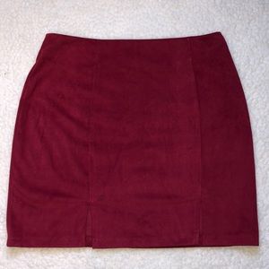 Maroon Suede Skirt